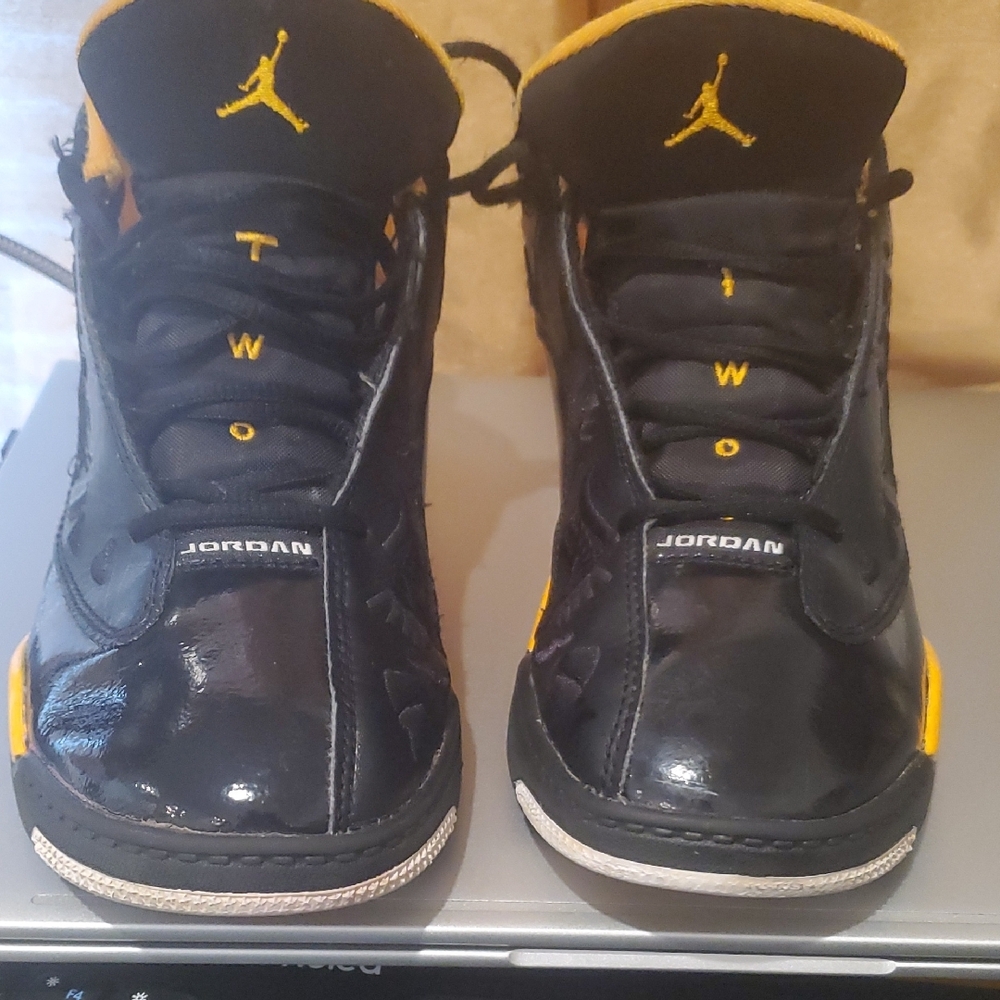 Jordan Black and Yellow High-Top Sneakers